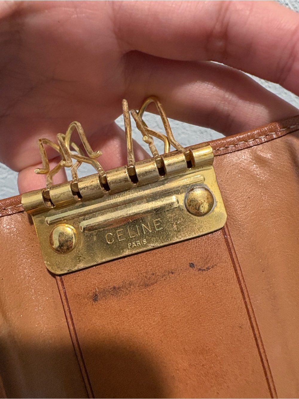 Celine Beige Canvas & Brown Leather Key Card Holder - Picture 10 of 13